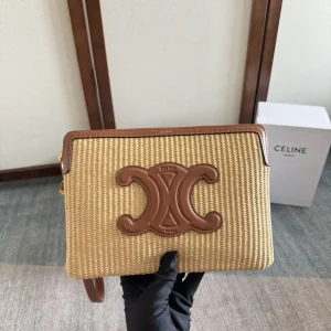 CELINE Woven Clutch with Triomphe Logo image 1