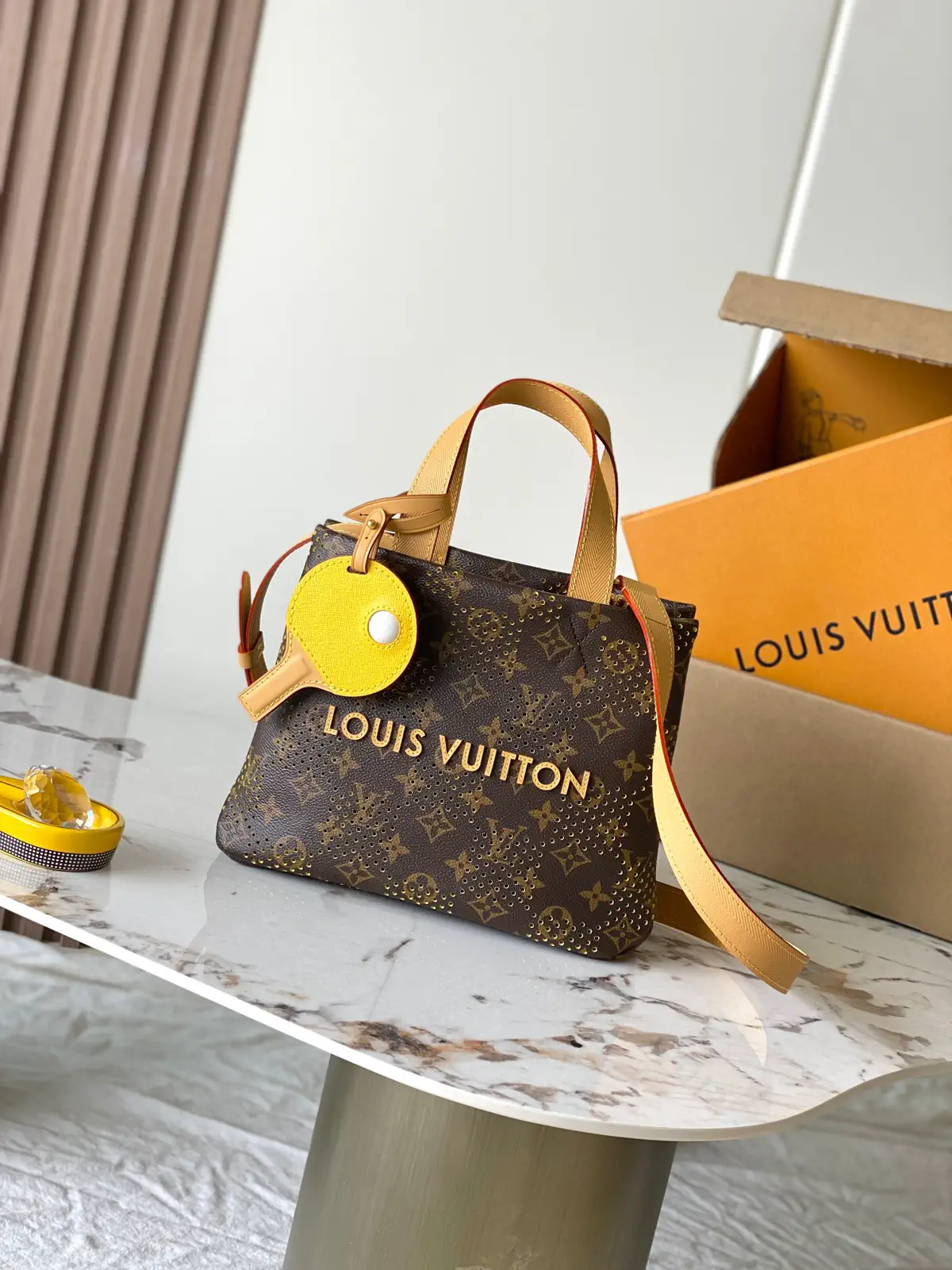 Louis Vuitton Mini Shopper Tote Bag with Monogram Pattern and Ping Pong Charm image 1