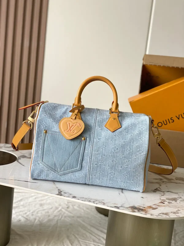 Louis Vuitton Speedy 30 Bandoulière Denim Top Handle Bag image 1