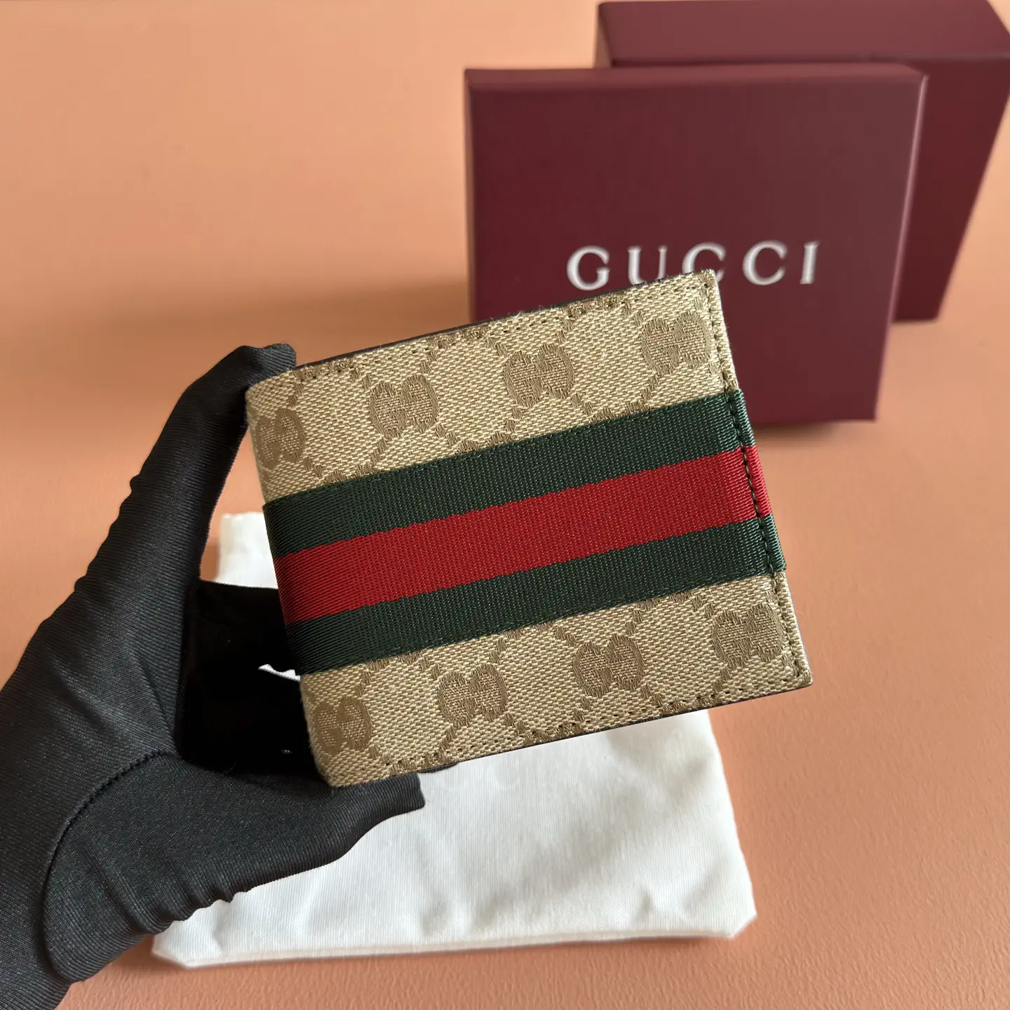Gucci GG Canvas Web Stripe Wallet image 1