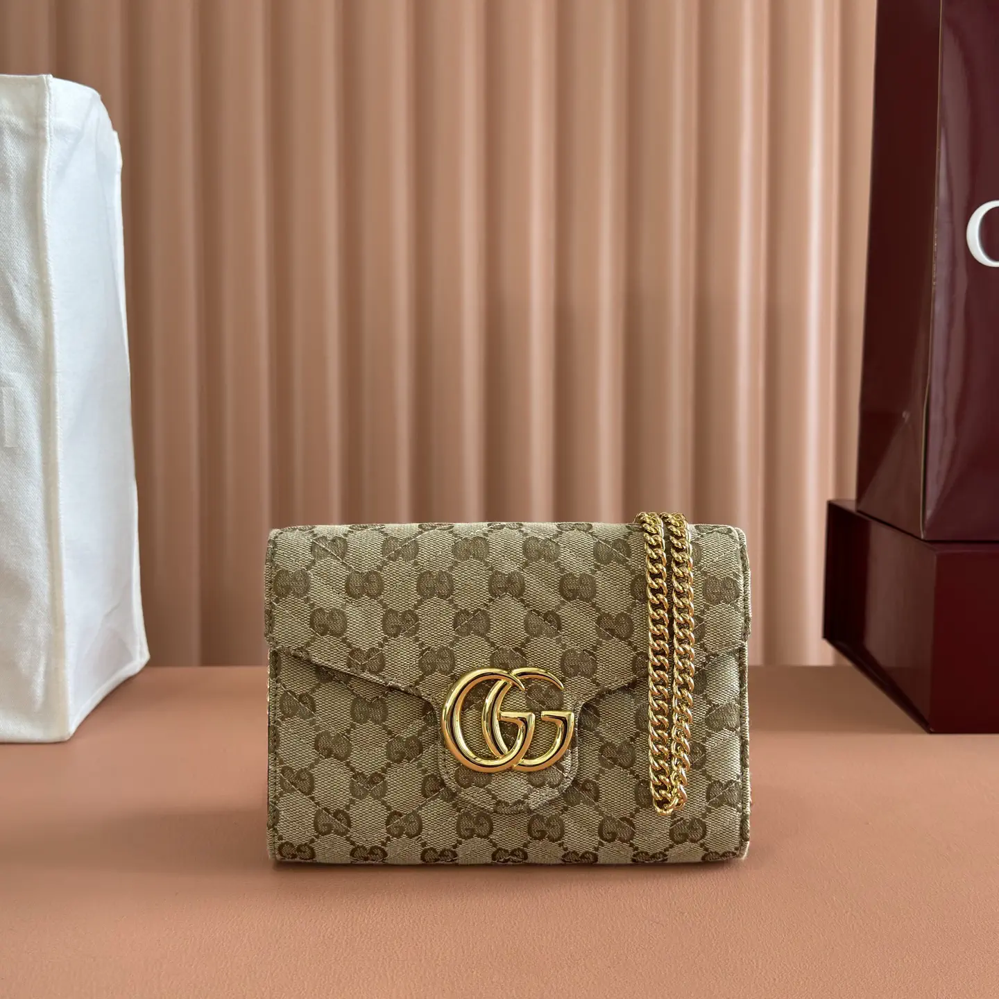 Gucci GG Monogram Canvas Chain Wallet Bag image 1