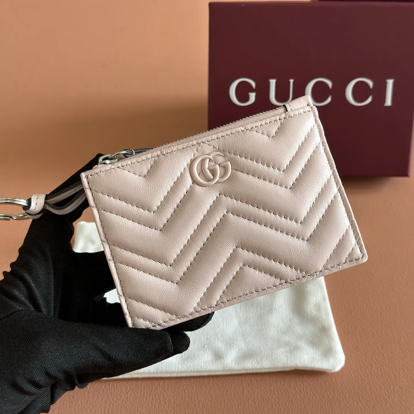 Gucci Marmont Quilted Zip Key Case image 1