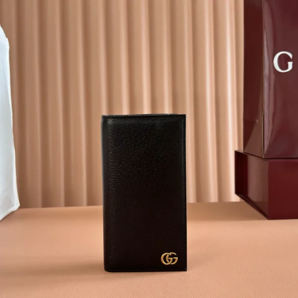 Gucci Black Leather Long Wallet with Double G Detail image 1