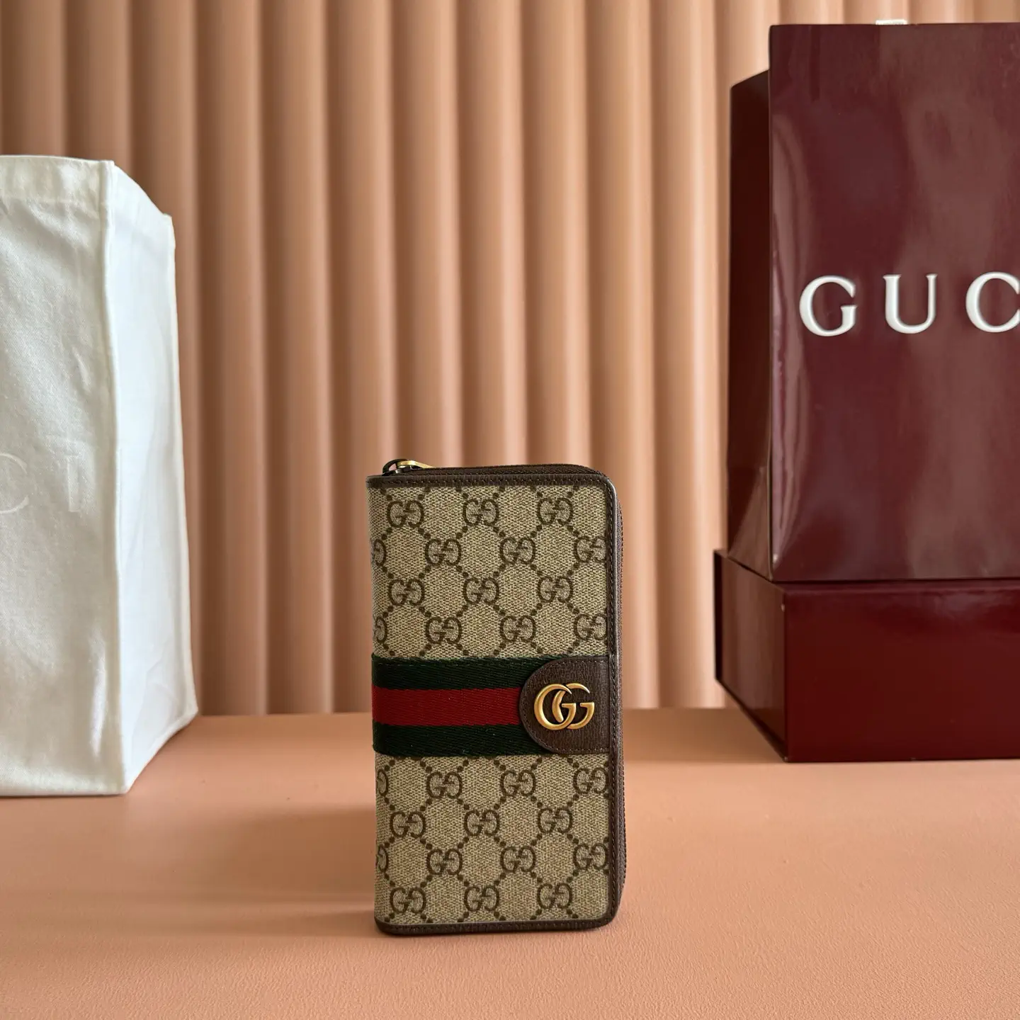 Gucci Ophidia GG Monogram Zip Around Wallet image 1
