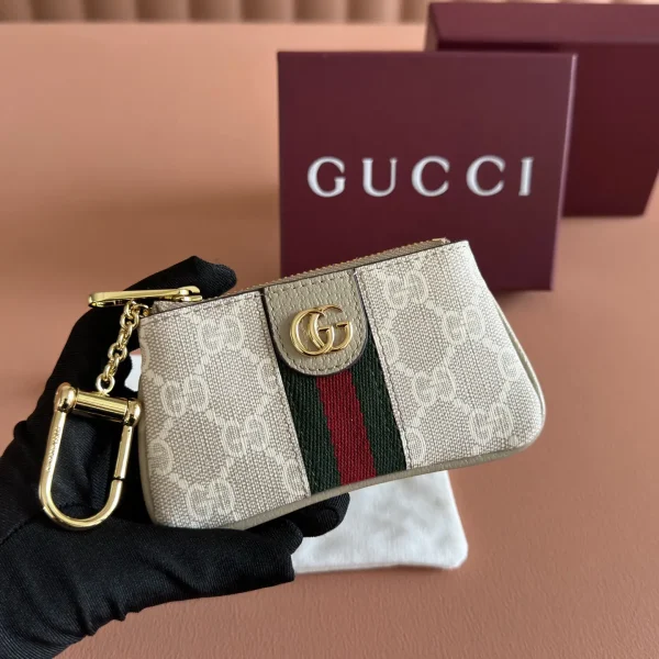Gucci Oatmeal GG Monogram Key Pouch Wallet image 1