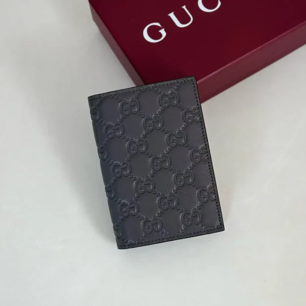 Gucci Dark Gray Embossed Card Holder image 1