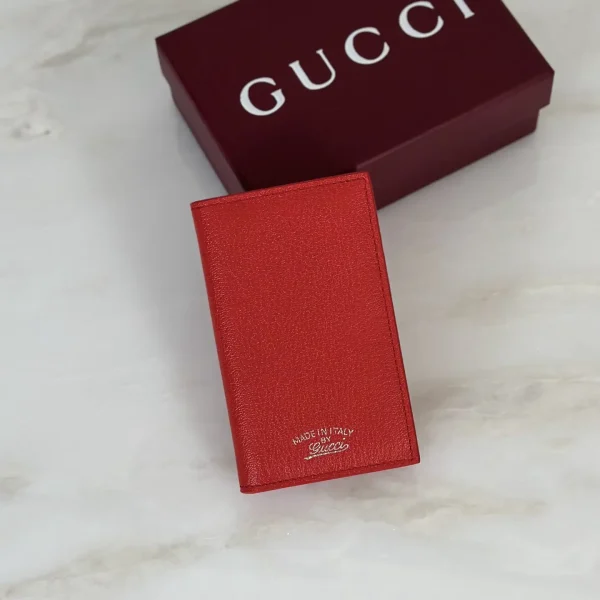 Gucci Red Leather Card Holder image 1