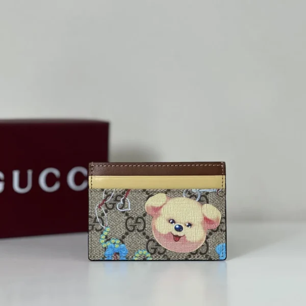Gucci Teddy Print Monogram Card Holder image 1