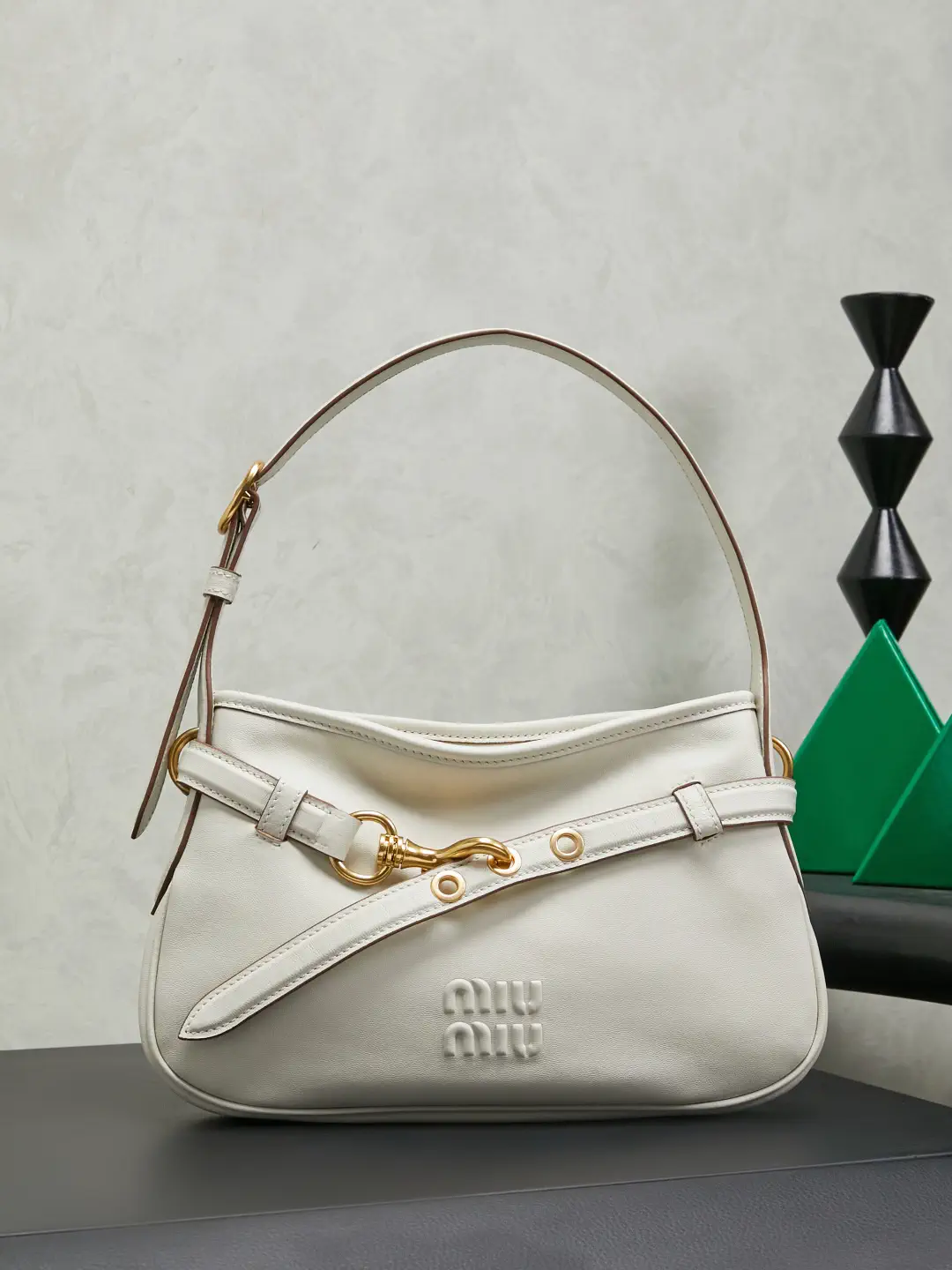 Miu Miu Embossed Logo Shoulder Bag image 1