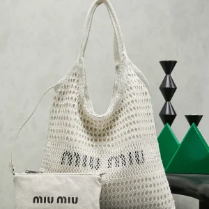 Miu Miu Mesh Tote Bag with Detachable Canvas Pouch image 1