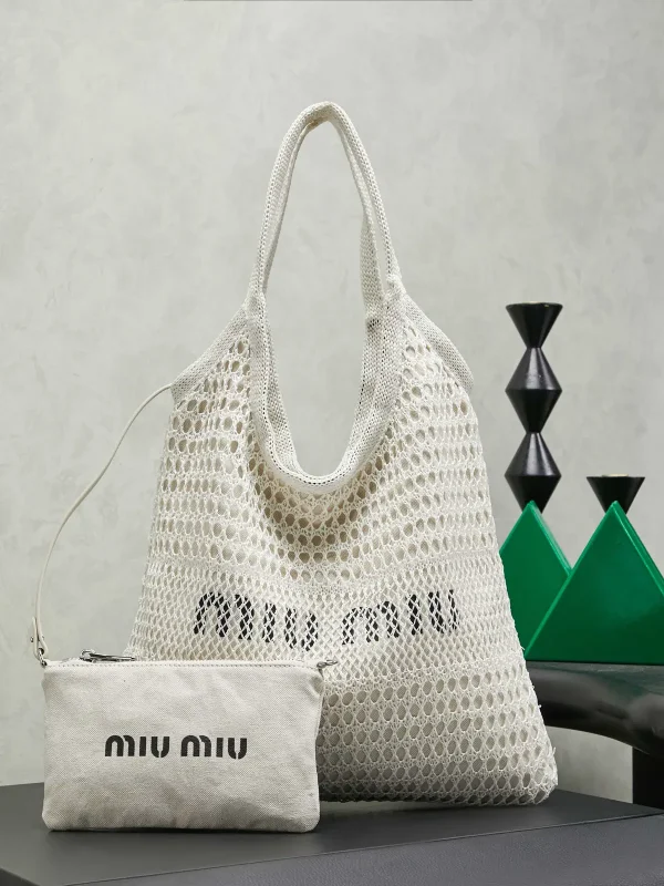 Miu Miu Mesh Tote Bag with Detachable Canvas Pouch image 1