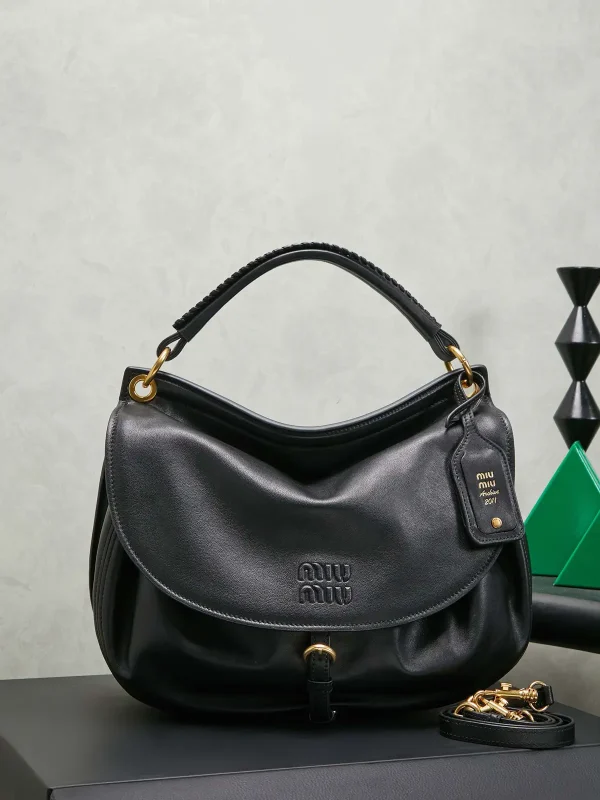 Miu Miu Leather Hobo Shoulder Bag image 1