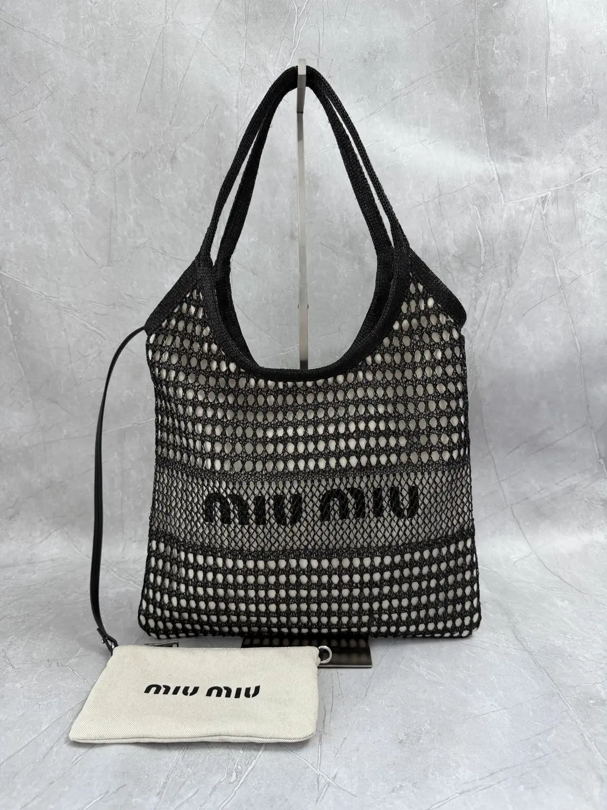 Miu Miu Mesh Tote Bag with Attached Pouch image 1