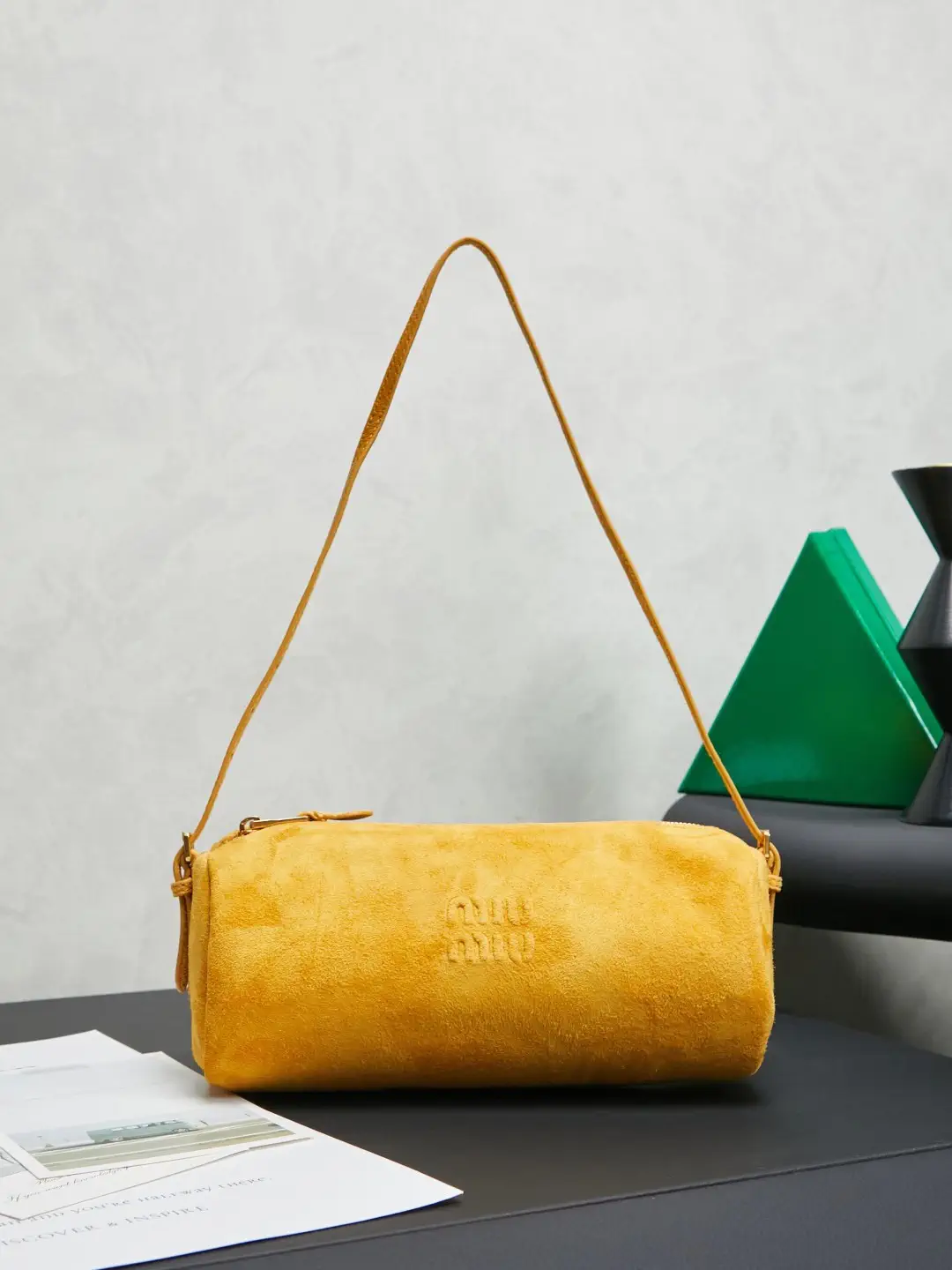 Miu Miu Cylindrical Suede Shoulder Bag image 1