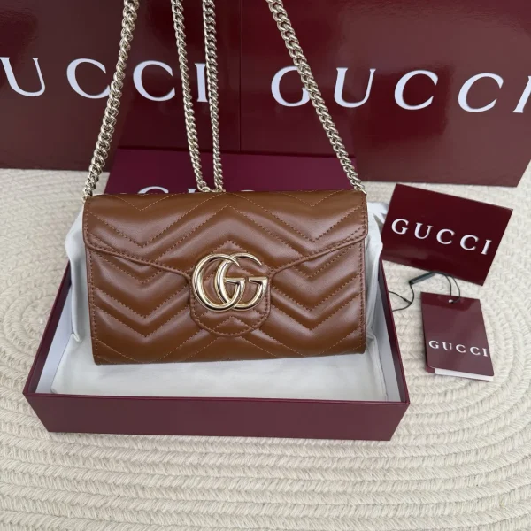 Gucci Caramel Quilted Chain Shoulder Bag image 1