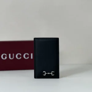 Gucci Black Card Holder with Horsebit Detail image 1