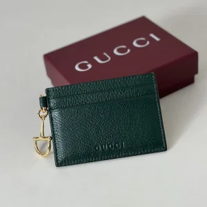 Gucci Dark Green Leather Card Holder image 1