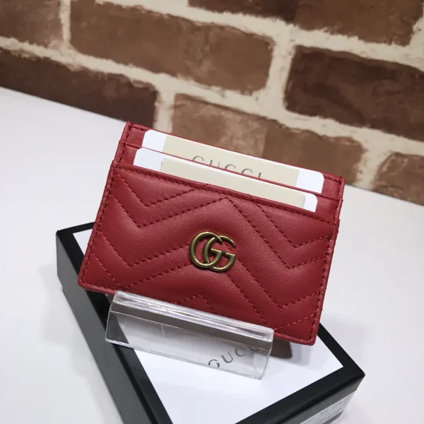Gucci Red Quilted Card Holder image 1