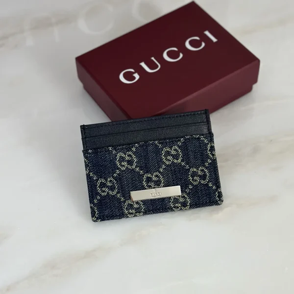 Gucci Dark Denim Monogram Card Holder image 1