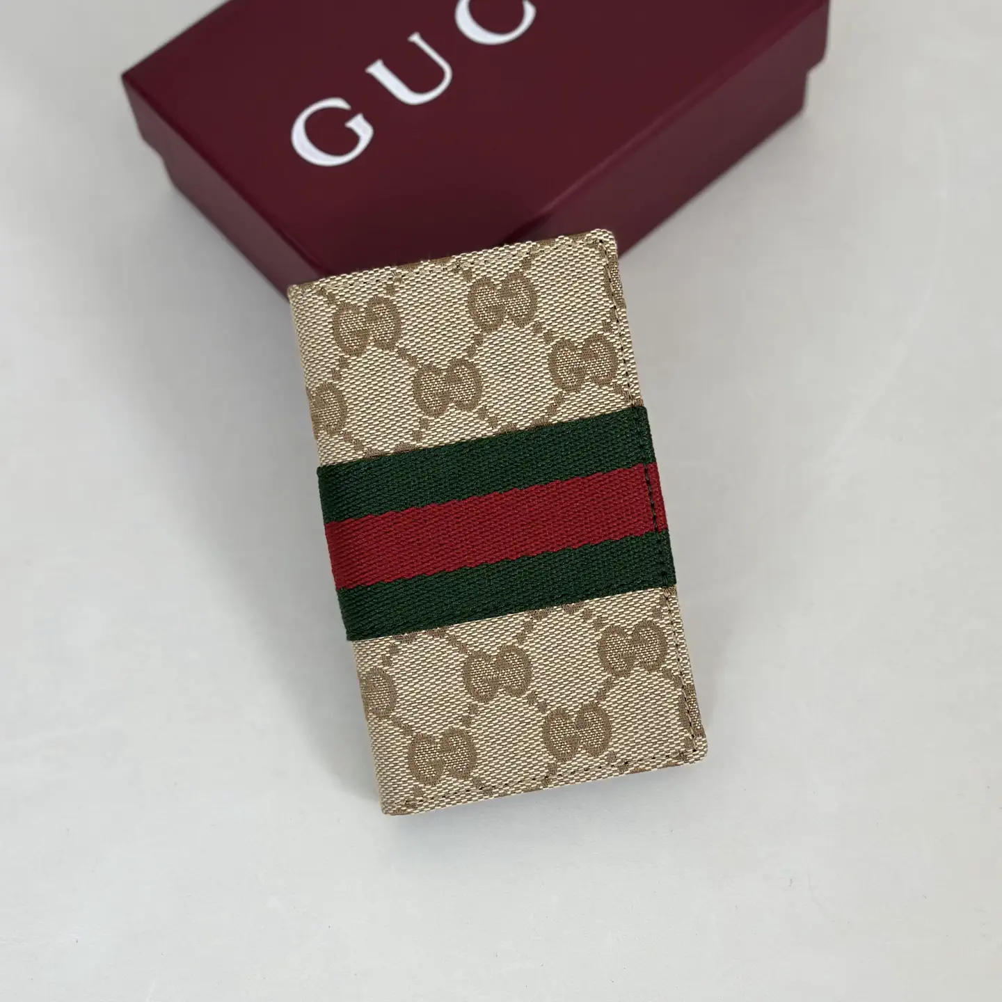 Gucci Monogram Web Stripe Card Holder image 1