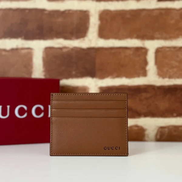 Gucci Brown Leather Card Holder image 1