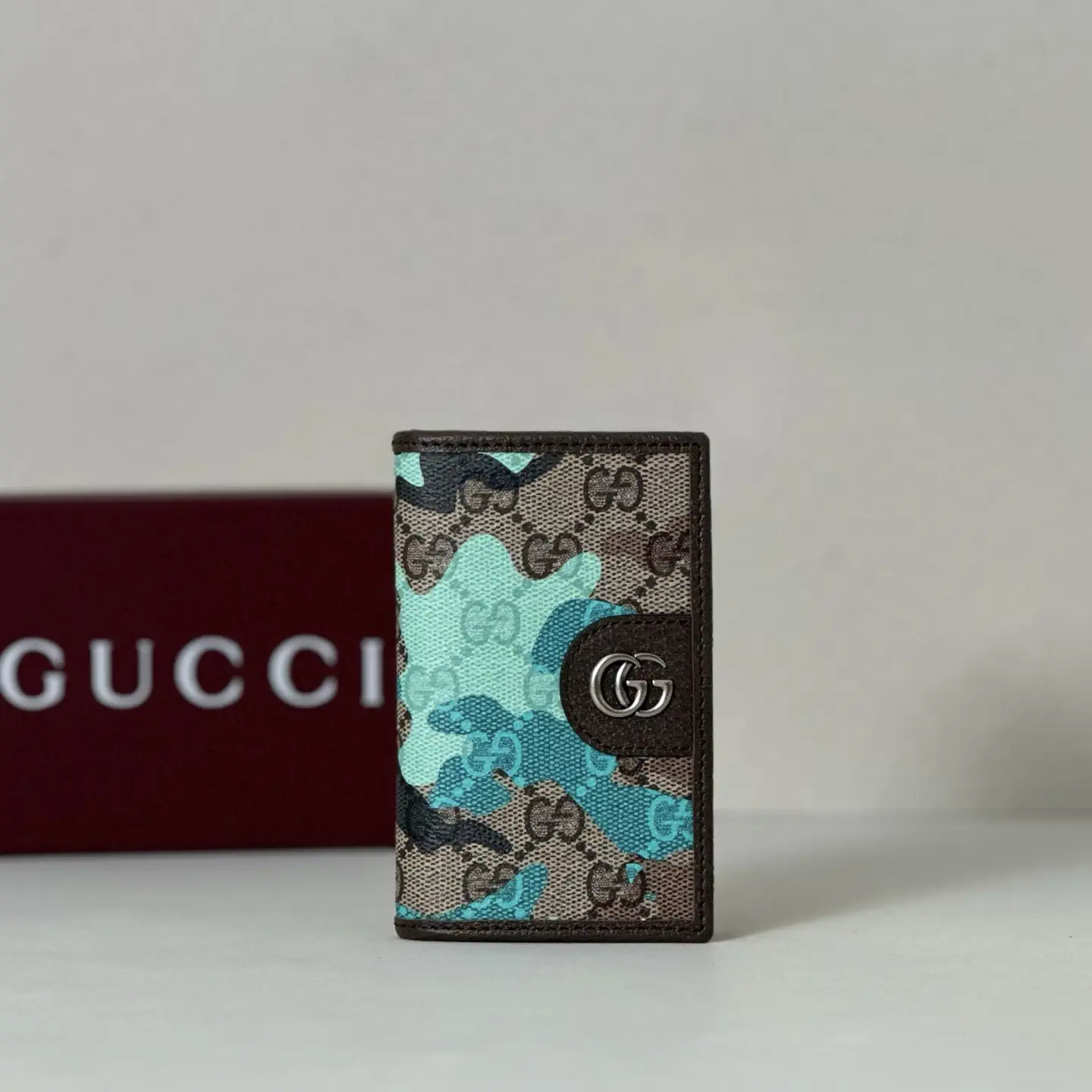 Gucci Blue Camouflage Monogram Card Holder image 1