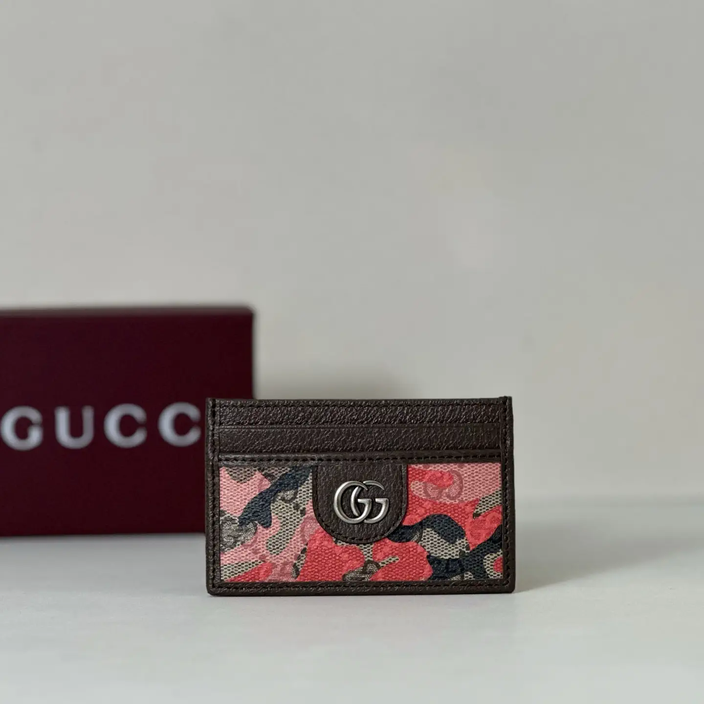 Gucci Pink Camouflage Card Holder image 1