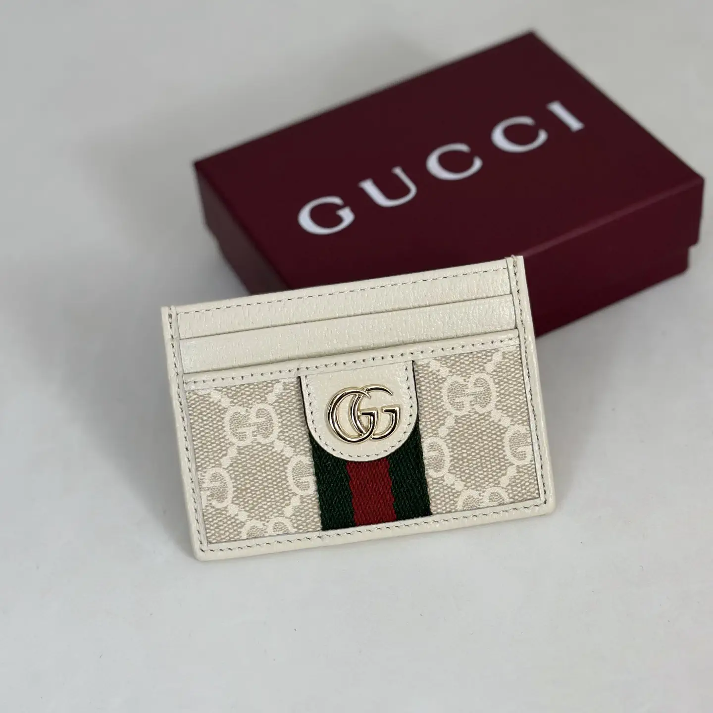Gucci Monogram Web Stripe Card Holder image 1