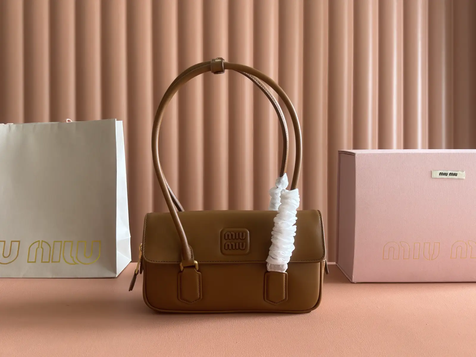 Miu Miu Brown Leather Shoulder Bag image 1