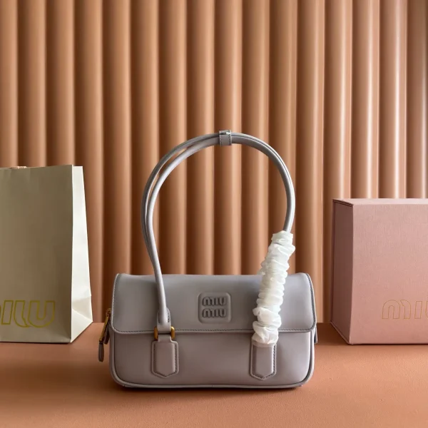 Miu Miu Light Gray Leather Shoulder Bag image 1