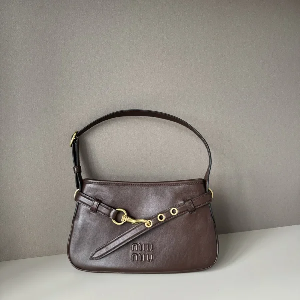 Miu Miu Dark Brown Leather Shoulder Bag image 1