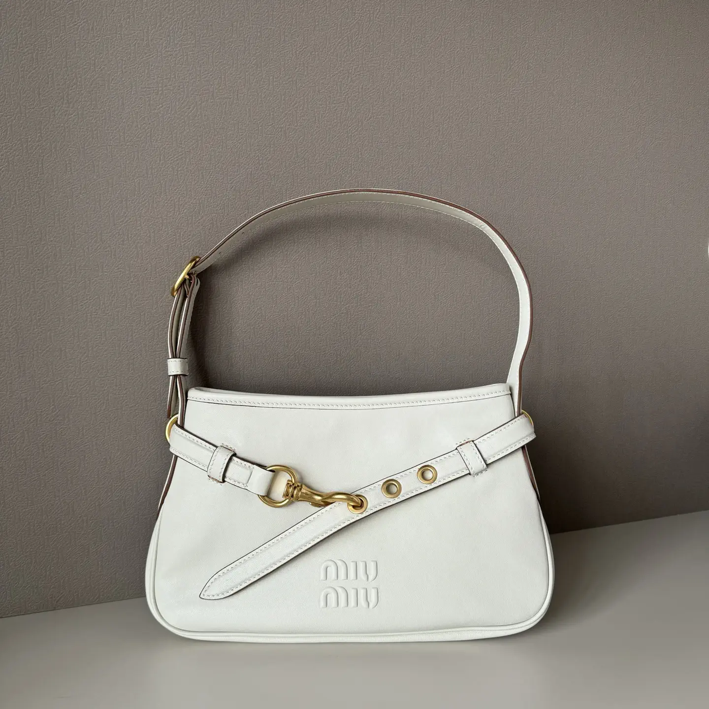 Miu Miu White Leather Shoulder Bag image 1