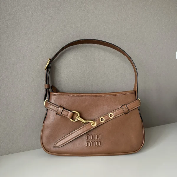 Miu Miu Brown Leather Shoulder Bag image 1