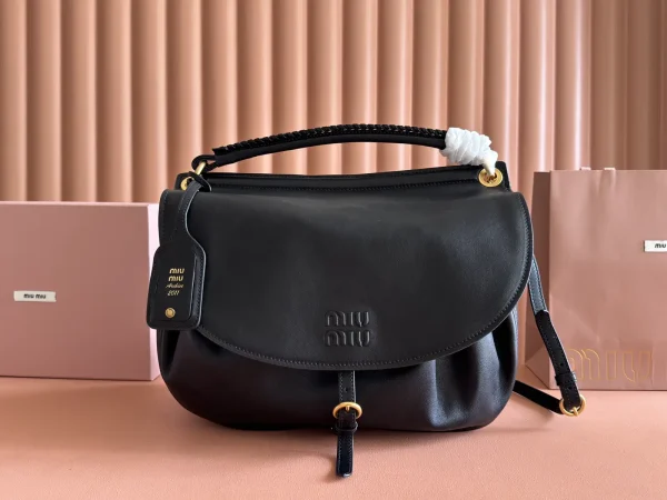 Miu Miu Black Leather Rendez-vous Hobo Bag image 1