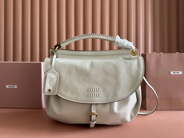 Miu Miu Ivory Leather Rendez-vous Hobo Bag image 1