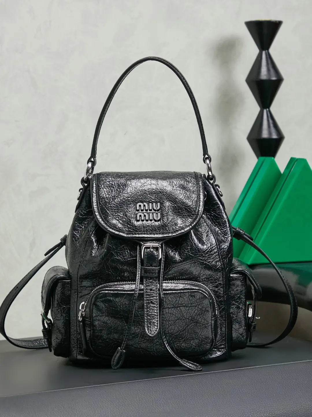 Miu Miu Black Multi-Pocket Backpack image 1