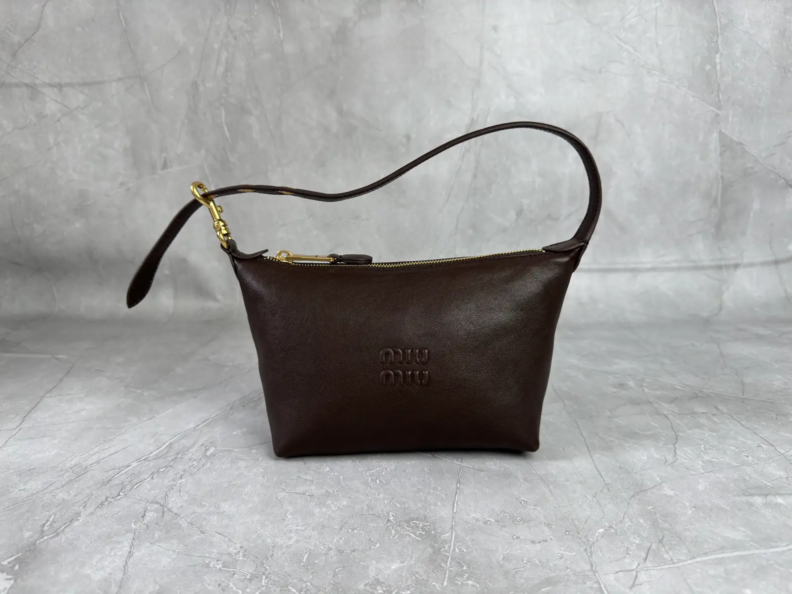 Miu Miu Dark Brown Leather Shoulder Bag image 1