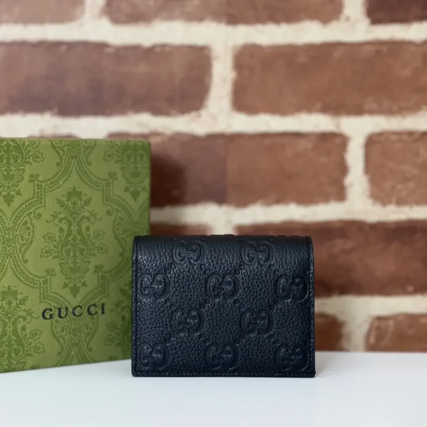 Gucci Black GG Embossed Card Holder image 1