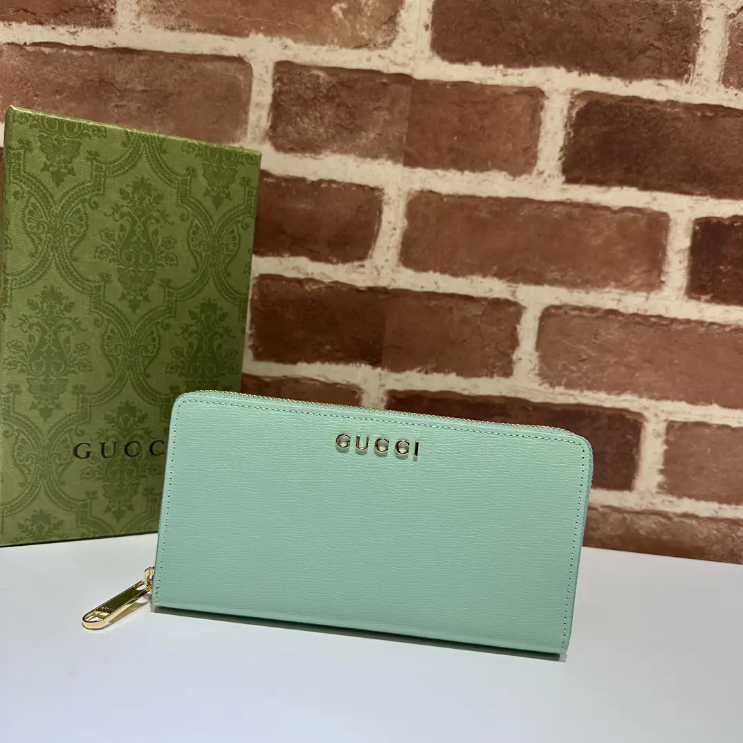 Gucci Mint Green Zip Around Wallet image 1