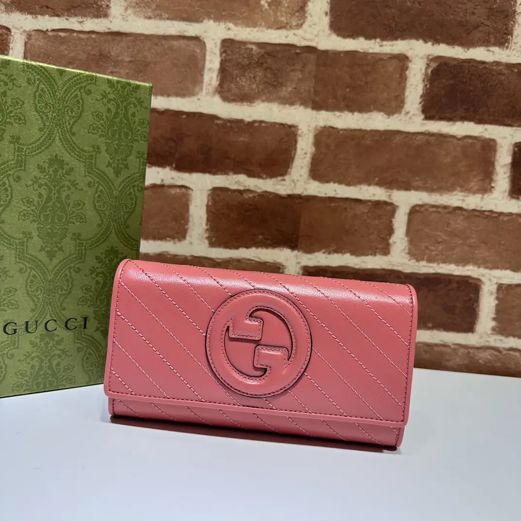 Gucci Pink Quilted Long Wallet image 1