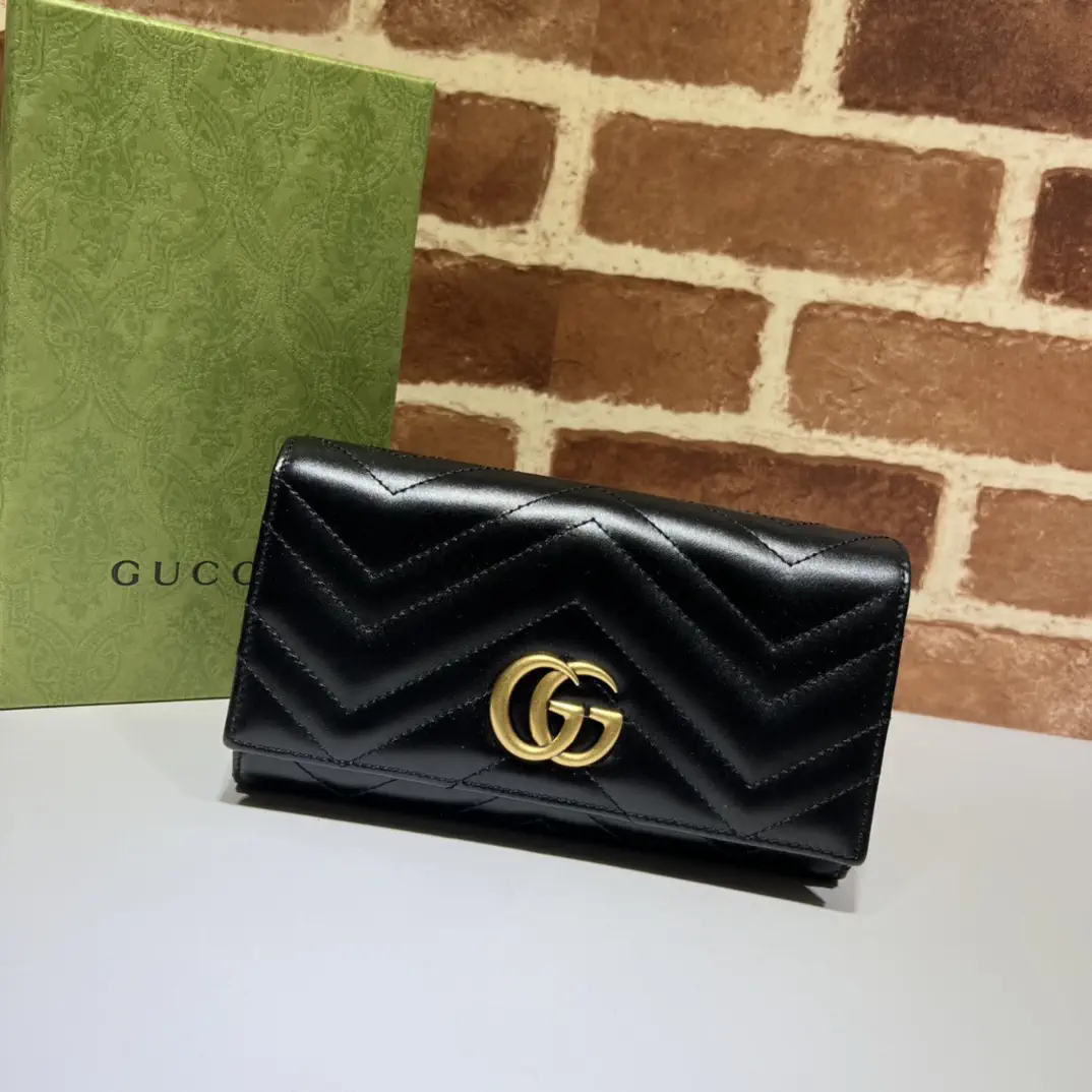 Gucci Black Quilted Long Wallet image 1