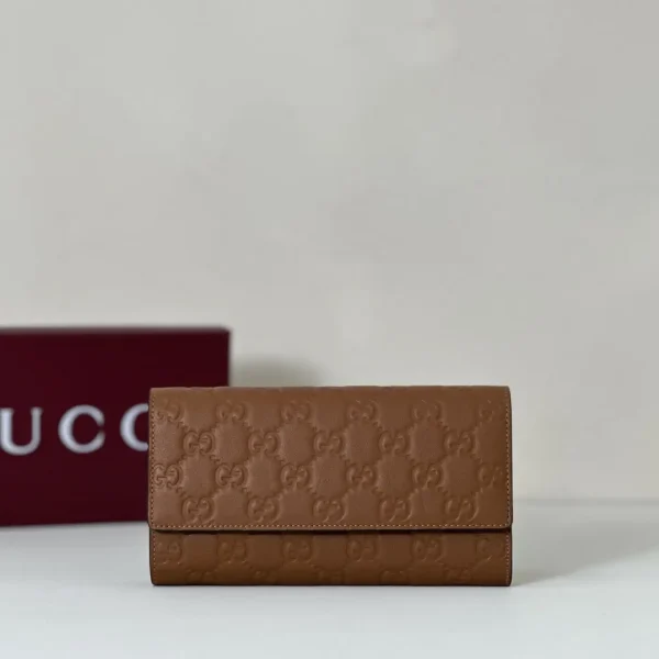 Gucci Brown Embossed Long Wallet image 1