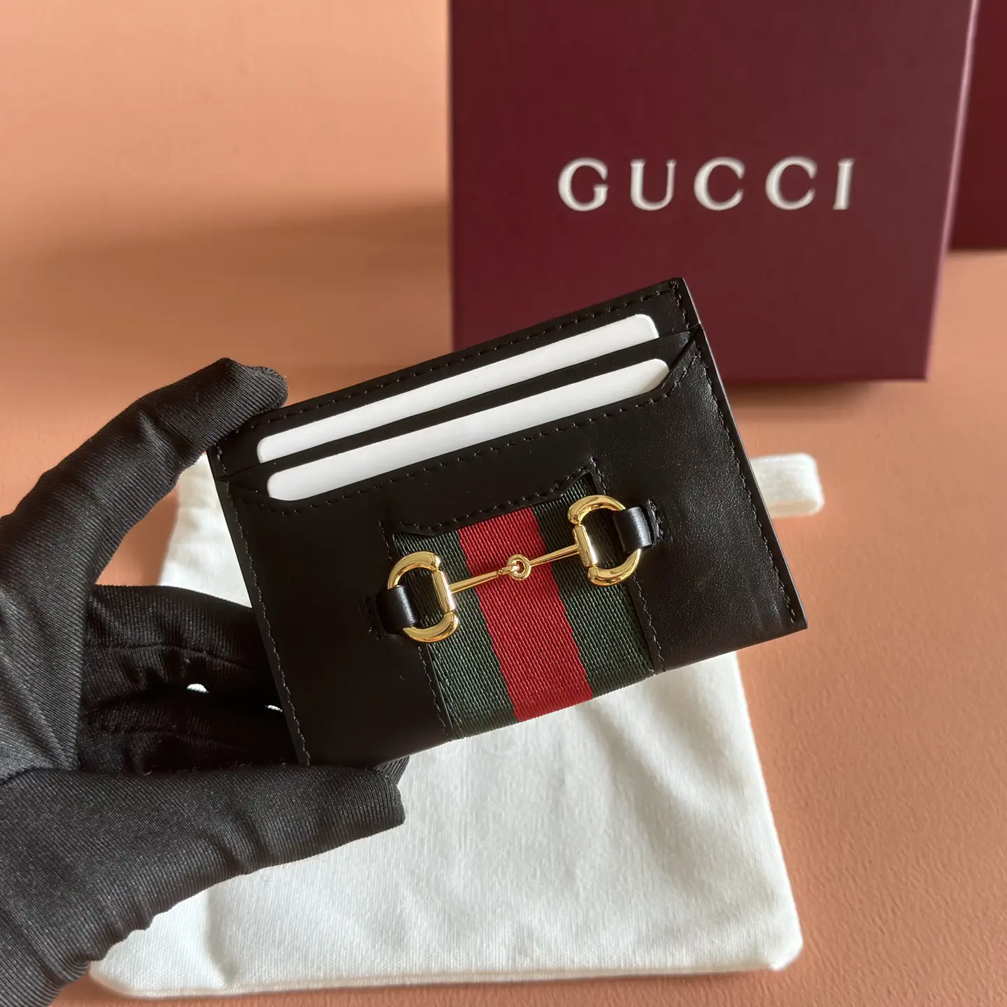 Gucci Horsebit Web Stripe Card Holder image 1