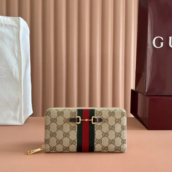 Gucci Monogram Canvas Horsebit Zip Around Wallet image 1
