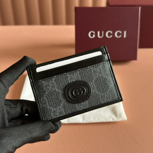 Gucci Black Card Holder with Interlocking G Logo image 1