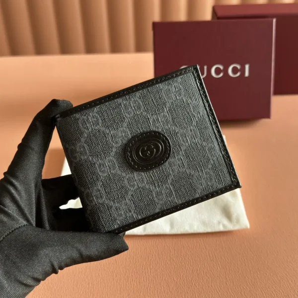 Gucci Black Canvas Wallet with Interlocking G Logo image 1