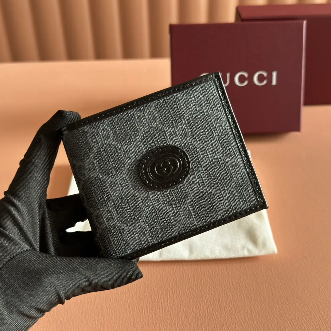 Gucci Black Canvas Wallet with Interlocking G Logo image 1
