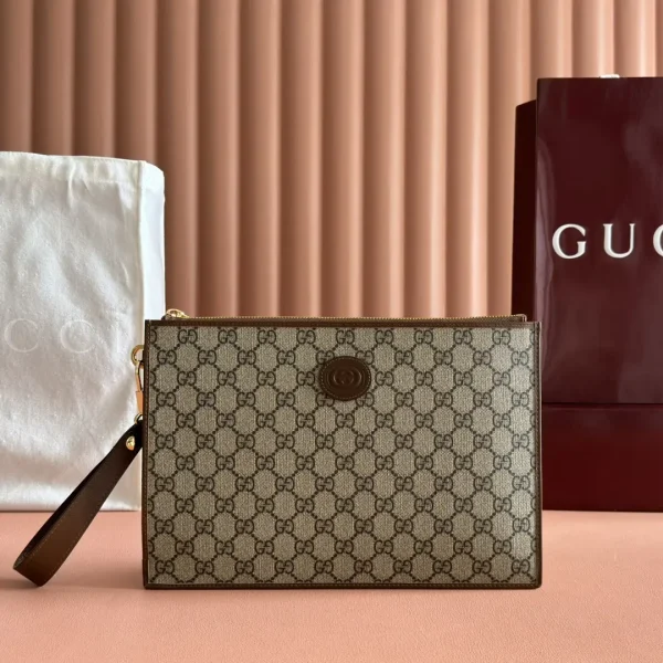 Gucci Monogram Canvas Clutch with Interlocking G Logo image 1