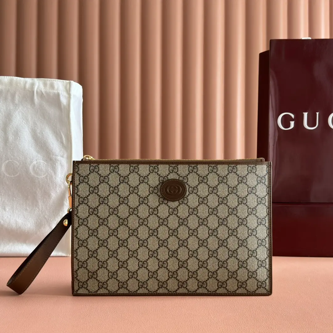 Gucci Monogram Canvas Clutch with Interlocking G Logo image 1