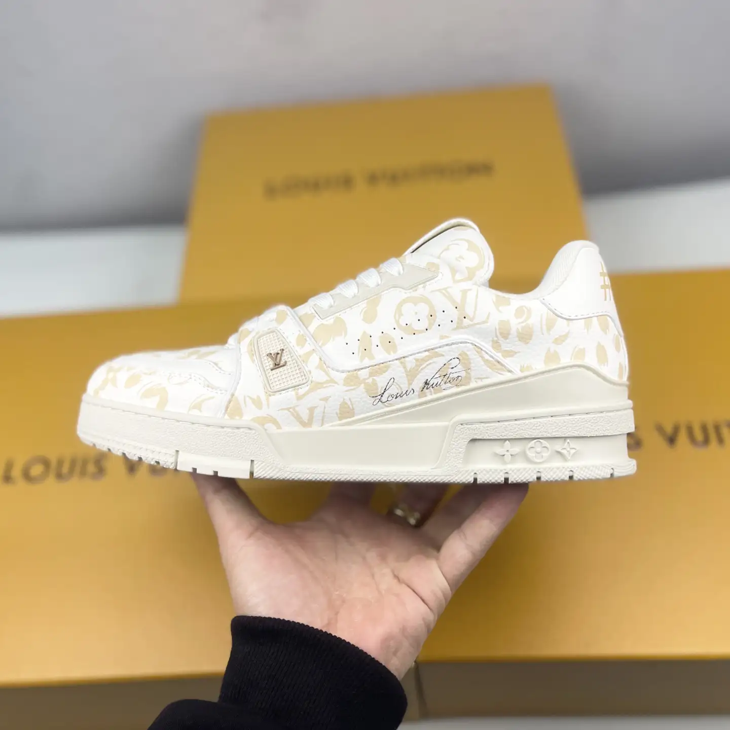 Louis Vuitton Trainer Low-Top Lace-Up Flat Sneakers image 1